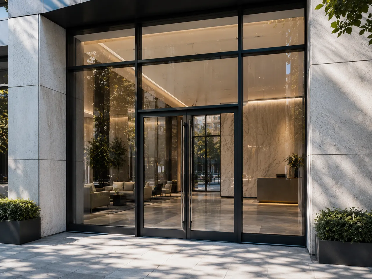 Architectural entrance canopy glass — GlassForge, Philadelphia tri-state
