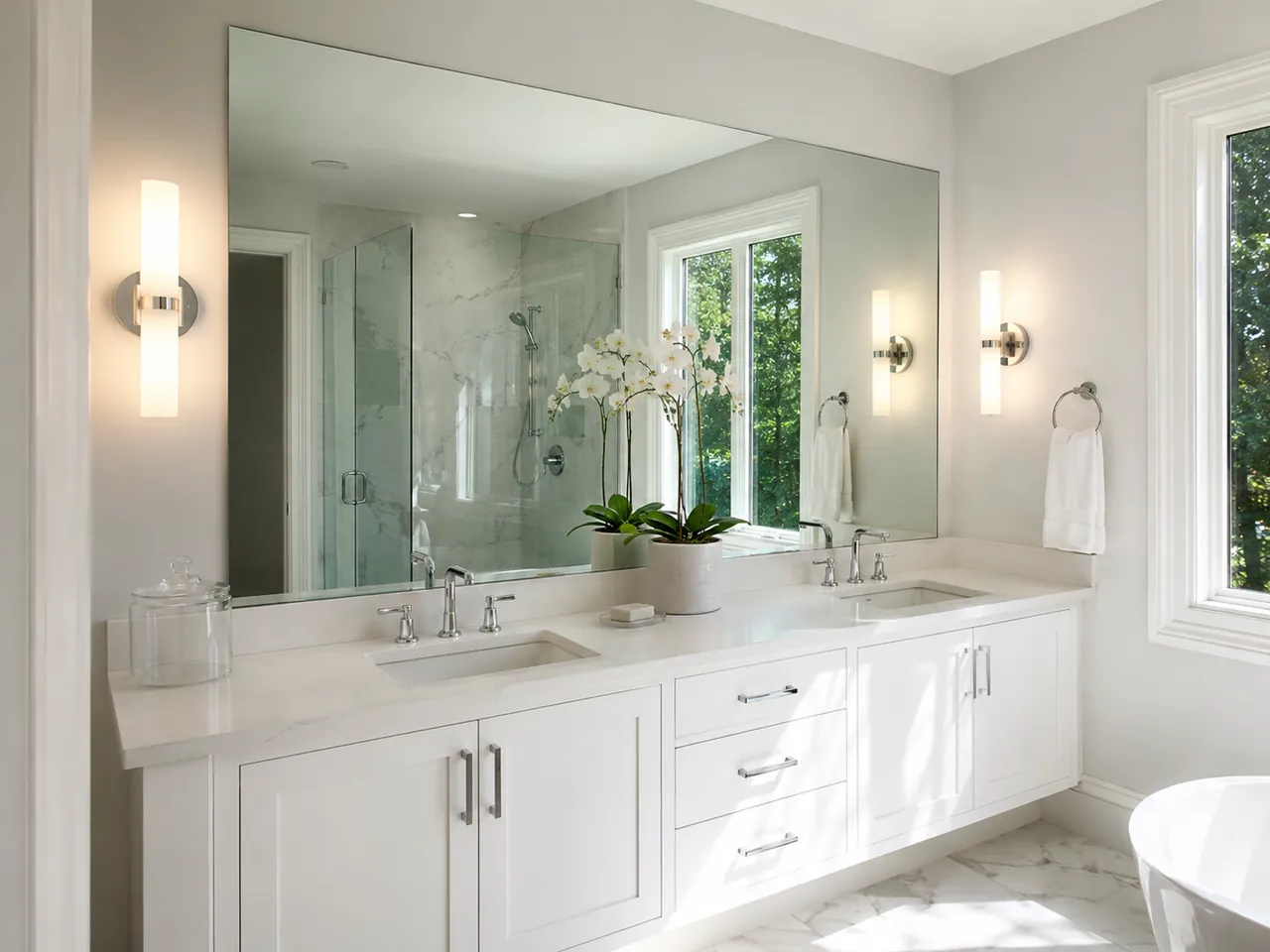 Custom vanity mirror wall in Philadelphia — GlassForge, Philadelphia tri-state