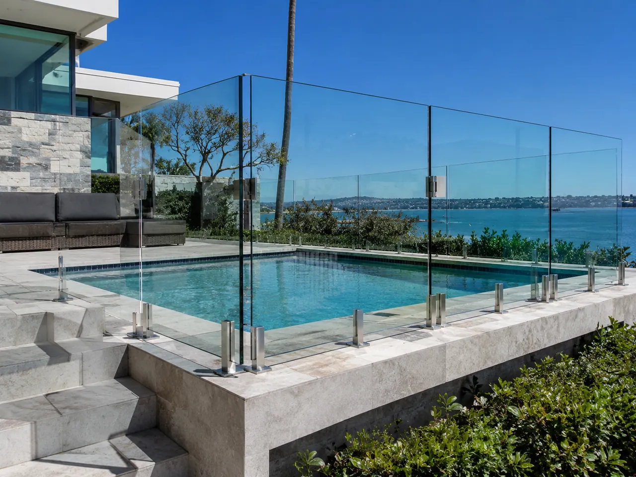 Frameless glass pool fence with compliant gate — GlassForge, Philadelphia tri-state