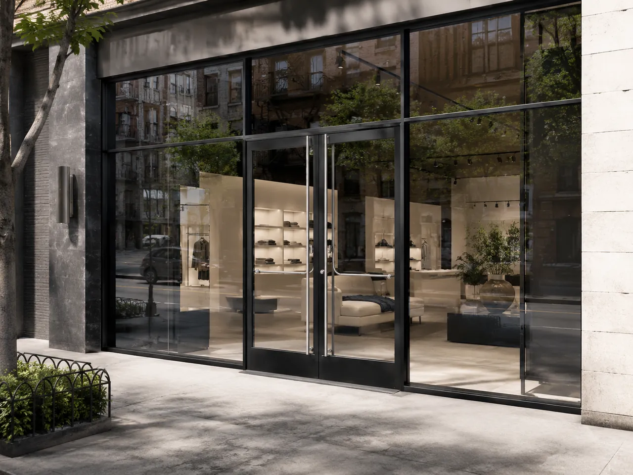 Boutique storefront glass and entry system — GlassForge, Philadelphia tri-state