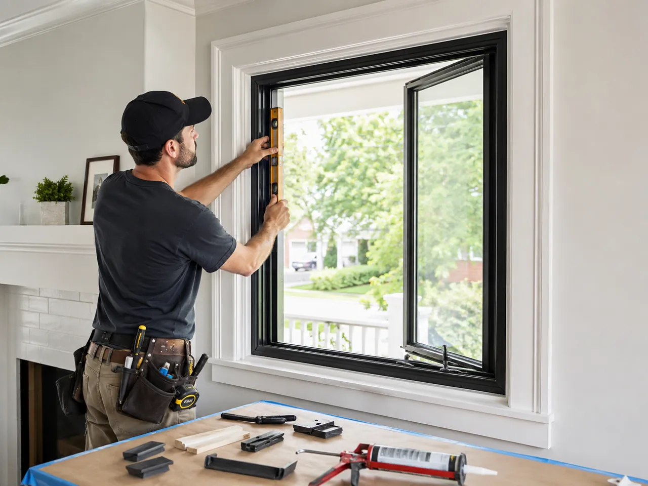 Double-hung replacement in progress — LightGate Glass, Philadelphia tri-state