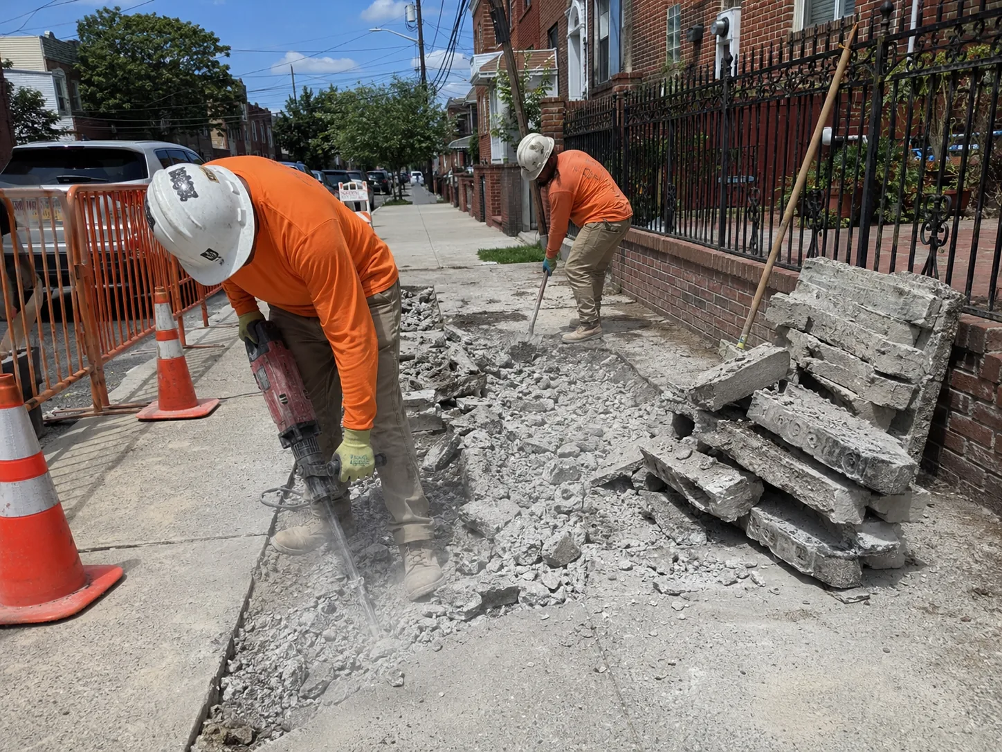 Manhattan Queens Staten Island NYC paver patio water feature by PaveKing
